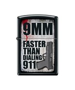 Zippo Lighter - 9MM Faster Than Dialing 911 Black Matte - 853677 - $44.39 CAD