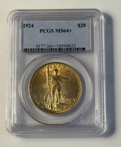 1924 $20 PCGS MS64 PLUS - St. Gaudens Gold Double Eagle - Vintage Pre 1933 Eagle - £2,095.23 GBP