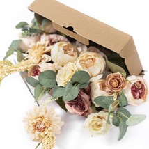 Misspin Wedding Artificial Flowers Box Set For Diy Wedding Bridal, Champagne - £30.29 GBP