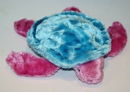 The Petting Zoo Stuffed Sea Turtle 8&quot; Aqua Blue Shell Pink Feet Plush So... - £15.43 GBP
