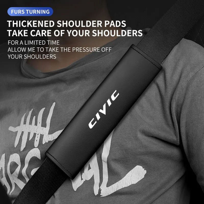 Car Styling Seat Belt Cover Leather Seatbelt Shoulder Strap Protector Pa... - $15.94
