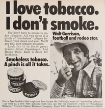 1975 Print Ad Skoal &amp; Copenhagen Smokeless Tobacco Walt Garrison Football,Rodeo - £10.60 GBP