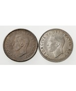 Lot of 2 Canada 25 Cents coins (1945 25C AU and 1948 25C au) KM 35, 44 - $1,054.77 MXN