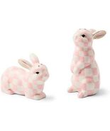 Mackenzie-Childs Rosy Check Bunny Salt and Pepper Set New - $49.95