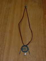 DREAMCATCHER EAGLE HEAD FEATHER NECKLACE ( TURQUOISE ) - $8.90