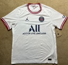 Jordan PSG Paris Saint Germain Away Soccer White Jersey DH7471-101 Men’s Size L - £59.47 GBP