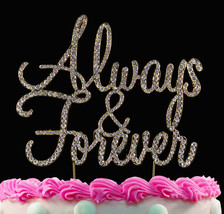 Always and Forever Wedding Cake Toppers Gold Bling Crystal Cake Toppers Top - $15.43