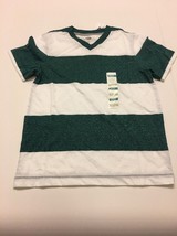 Old Navy V-Neck Tee Shirt Boys Size Small 6-7 Stripe Green - £8.58 GBP