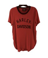 Harley Davidson M Medium Pullover Womens Red Short Sleeve Rayon Blend Cr... - $13.29