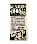 1944 Midwest Radio Win War Bonds WW2 Advertisement Cincinnati Ohio Milit... - $19.99