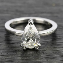 2.00Ct Pear Cut White Diamond 925 Sterling Silver Solitaire Engagement Ring - £85.53 GBP