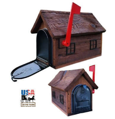 COUNTRY CABIN MAILBOX - Amish Handmade Rustic Cottage Mail Box - $227.99