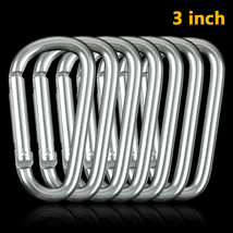100Pcs 3&quot; Aluminum Carabiner Spring Belt Clip Key Chain D-Ring Clip Hook... - £44.75 GBP