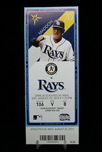 Oakland Athletics vs Tampa Rays Game 65 MLB Ticket w Stub 08/25/2012 Maddon - £9.01 GBP