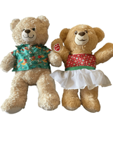 Build-A-Bear Kids Tan Happy Hugs Swirl Teddy Bear Stuffed Plush Toy 2 Set - £14.44 GBP