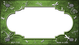 Lime Green White Dragonfly Scallop Oil Rubbed Novelty Mini Metal License Plate T - £11.90 GBP