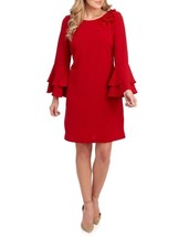 NEW MSK RED BELL SLEEVES SHIFT CAREER DRESS SIZE M $98 - £47.89 GBP