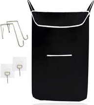 Large Hanging Laundry Hamper with Over Door Hooks &amp; Adhesive - £23.18 GBP