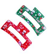 2PCS Christmas Hair Claw Set Snowman Candy Cane Red Green Xmas Clips - $16.38 CAD