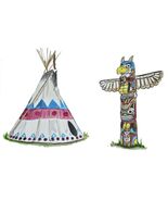 Decal Vinyl Sticker Tee Pee And Totem Pole - Printed Vinyl Decal Made in... - $6.95+