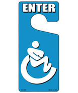 Handicap Bathroom Enter Novelty Metal Door Hanger - $25.74 CAD