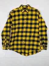 Izod Mens Shirt Sz M Blue Yellow Checkered Cotton  - $10.68