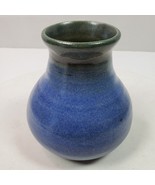 Midnight Blue Handcrafted Ceramic ART Pottery Vase 5 Inch Tall Signed - $40.72 CAD