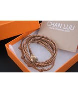 Chan Luu Denali Silver and Gold Tone Bead &amp; Brown Leather Wrap Bracelet,... - $1,682.46 MXN