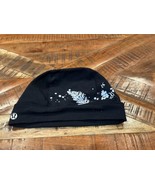 Rare LULULEMON Women Black Pony Tail Cap Run For It All Beanie Hat floral - £11.68 GBP