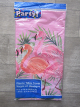 Party! Pink Flamingo Fun Colorful Lightweight Plastic Table Cover 54&quot; x 108&quot; NEW - £6.21 GBP