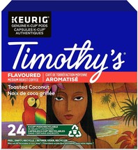 Timothy&#39;s Toasted Coconut Coffee 24 to 144 Keurig K cups Pick Any Size FREE SHIP - £25.20 GBP+