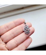 New Handmade 925 Sterling Silver Ornate Hamsa Star of David Pendant - $29.99