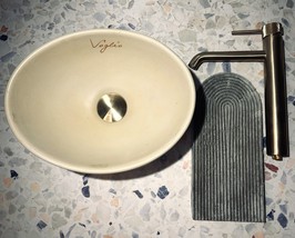 V_79 Ivory Cream  Bathroom Sink | Concrete Sink | Round Sink | Bathroom ... - £296.39 GBP