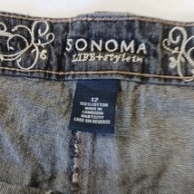 Sonoma Life + Style RN#73277 Women's Black Cotton Denim Skort Size 12 Waist 34" image 3