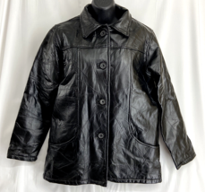 Tudor Court Womens Size Small Jacket Blazer  by Haband Black Patchwork Leather - £29.60 GBP