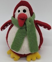 Starbucks Coffee Penguin Knit Plush 5 Inch Red 2007 Holiday Christmas - £8.00 GBP