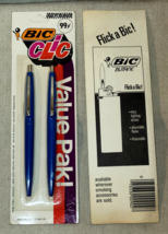 Vintage NOS Bic Clic Dual Pen Value Paks With Ballpoint Blue Ink - £7.44 GBP