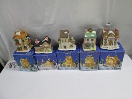 Lot Of 5 Olde Town Village Christmas Miniatures - £33.86 GBP