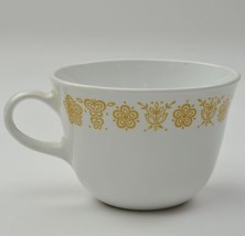 Corning Corelle Livingware Butterfly Gold Flat Cup Closed Handle Vintage Glass - £3.58 GBP