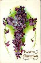Easter Greetings Floral Cross Embossed DB Postcard E3 - £5.41 GBP