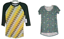 LuLaRoe Randy &amp; Classic T Shirt Multicolored Lot of 2 Womens XXS Shirt - $15.84