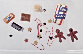 Lot of Dollhouse Miniature Candy Popcorn Cracker Jacks Cookies and more - $16.34