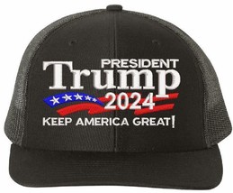 Trump 2024 Hat - Keep America Great Richardson 112 Black Adjustable Hat MAGA KAG - £19.01 GBP