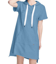 DKNY Womens Sport Logo Hooded Sweatshirt Dress Size Medium Color Artic - £61.32 GBP
