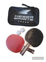 ping pong paddle set 2 balls, 2 paddles with carry case - £14.90 GBP