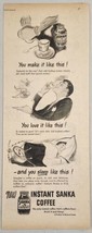 1947 Print Ad Sanka Instant Coffee in Jars Man Sleeps Deeply General Foods - £13.34 GBP