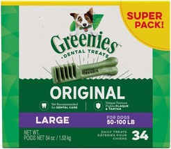 Greenies Dog Dental Treats Large Original 1ea/54 oz, 34 ct - £92.53 GBP