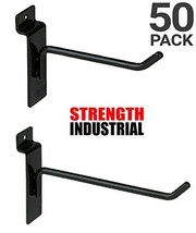  50 New Slatwall Hooks Bundle 4&quot; &amp; 6&quot; -25 Each- Black - £35.85 GBP