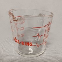 Fire King Glass Measuring Cup 1 Cup Red Graphics 496 - £13.50 GBP