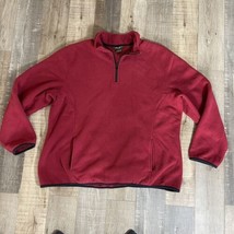 Red Eddie Bauer Mens 1/4 Zip Fleece Pullover Size XXL Fleece Sweater - $14.16